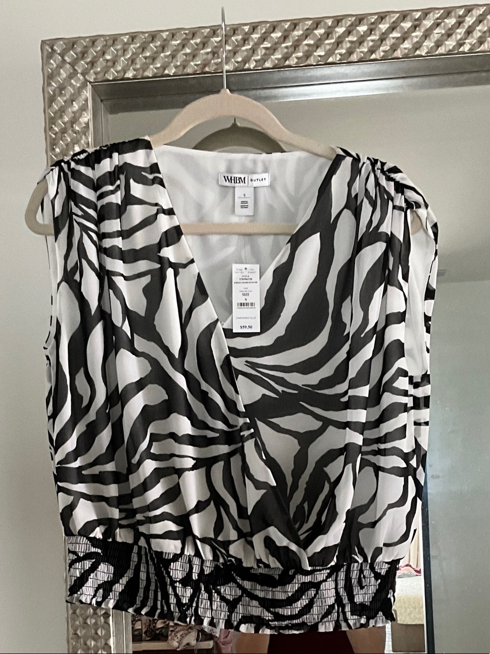 WHBM Black & White Zebra Print Blouse